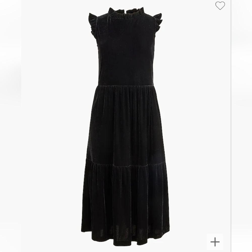Velvet tiered midi dress